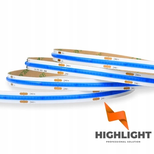 Led pásik Strip Cob 24V 10W Neon Highlight 528 Led modrý 5 metrov