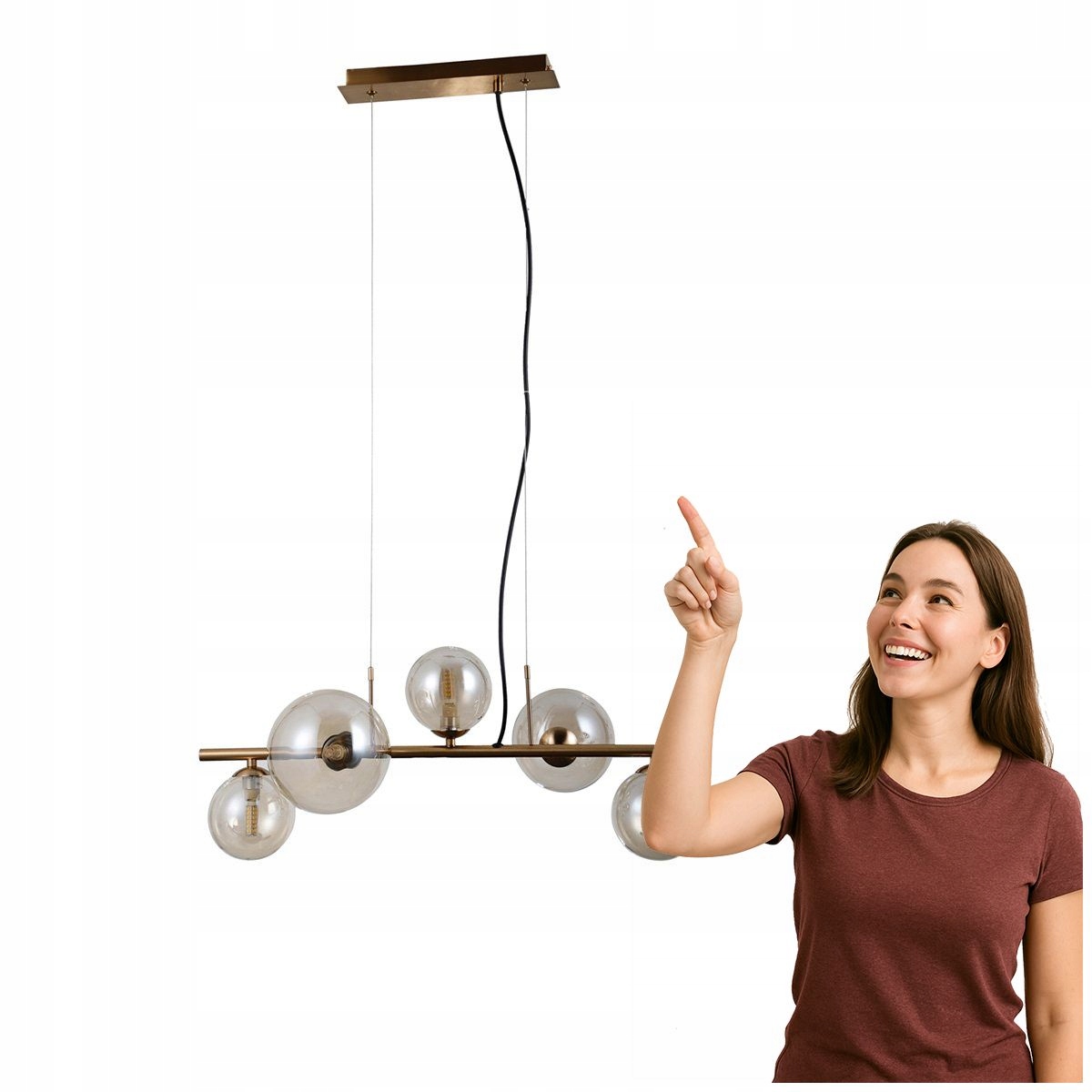 Moderná závesná lampa Canello mosadz 5xG9 Italux