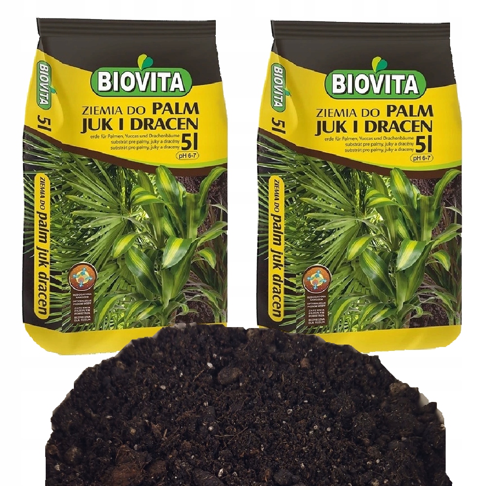 

2x Ziemia Do Roślin Zielonych Palm Juk Dracen 10L