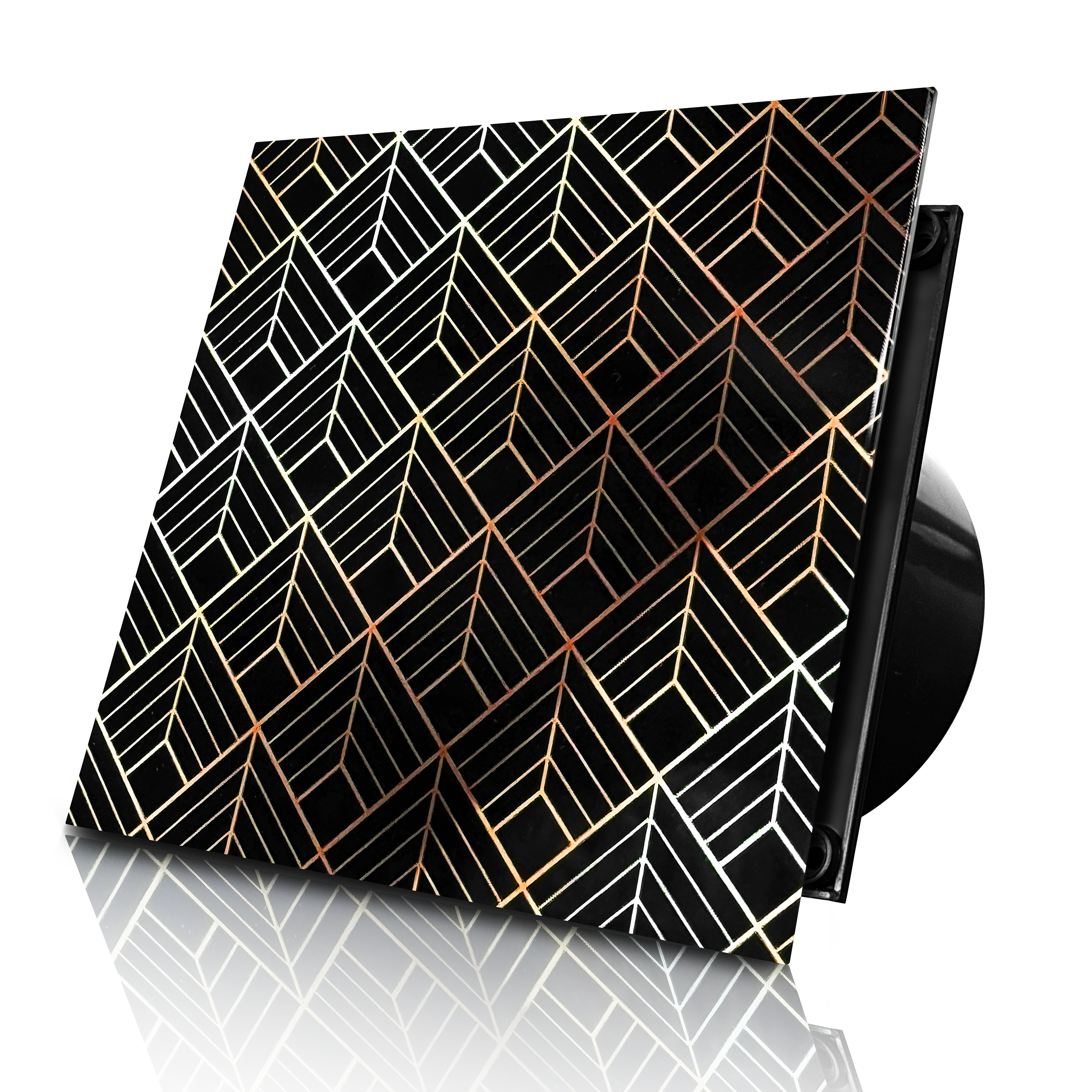 Koupelnový Ventilátor 100 MM Sklo 52 Vzorů 100 M3/H Tichý 35 dB Zpětná Klapka