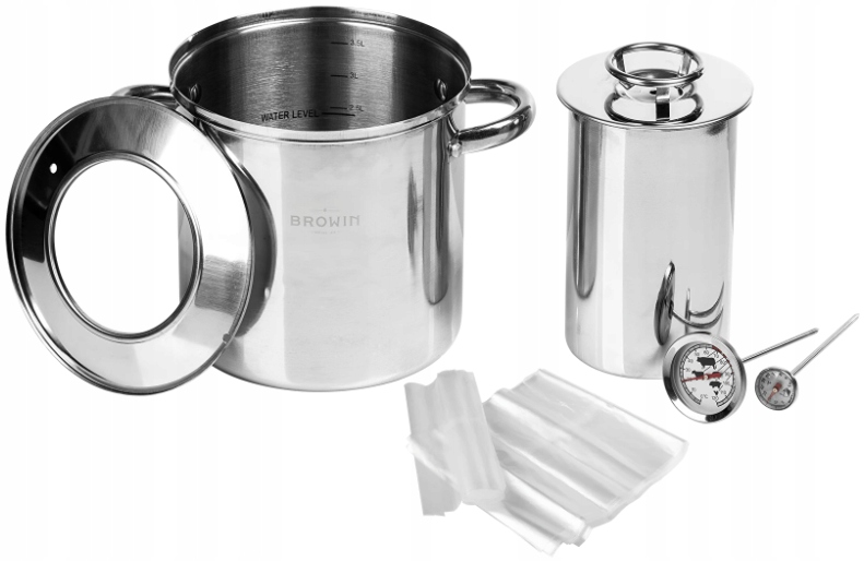 Šunkovar 1,5 kg Hrnec S Vodním Pláštěm Sáčky x10 Teploměr x 2