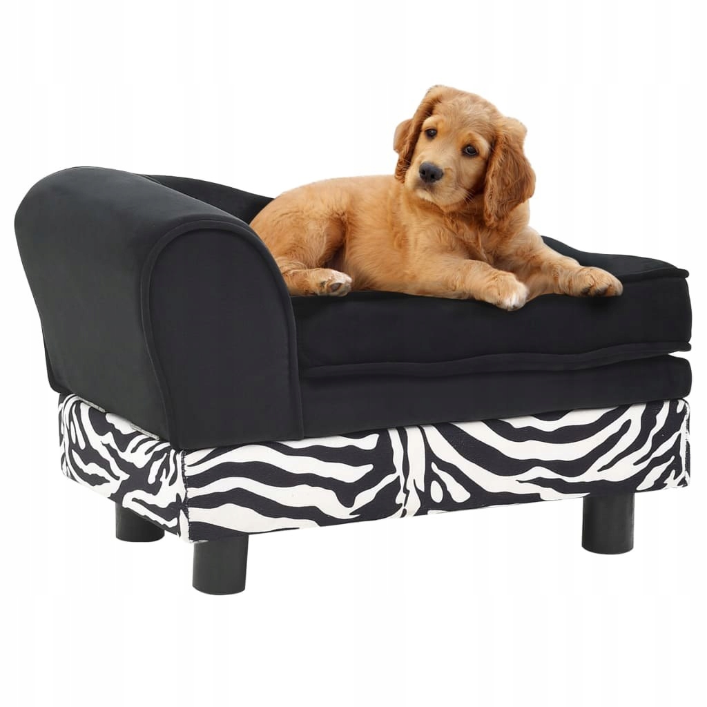 

Sofa dla psa, czarna, 57x34x36 cm, pluszowa