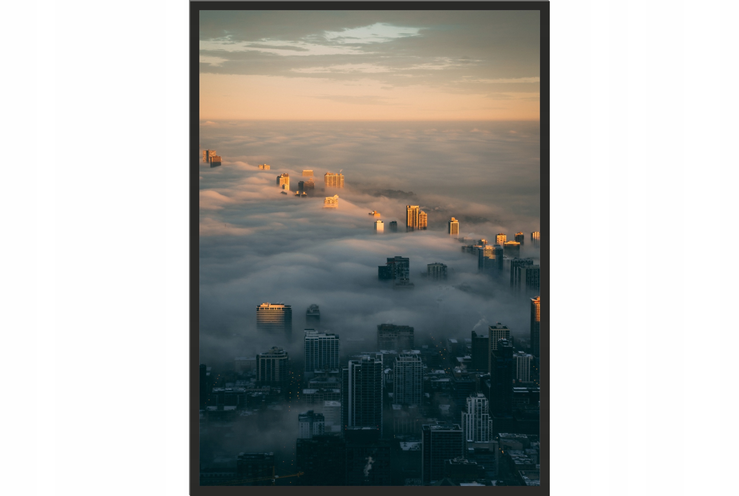 

Obraz plakat 40x30 miasto drapacze chmur mgła