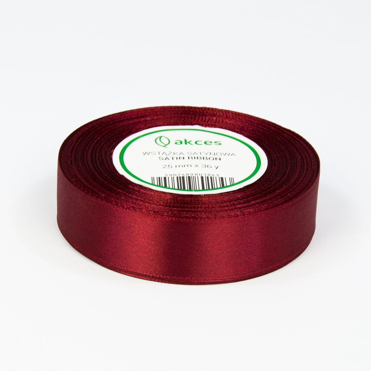 

Bordowa bordo tasiemka satynowa wstążka 25mm 32m