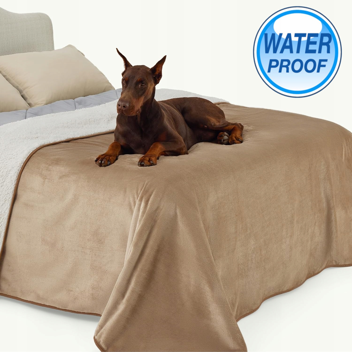 100% Voděodolné Pelíšek Přehoz 150x200 Oboustranné Sherpa Na Postel