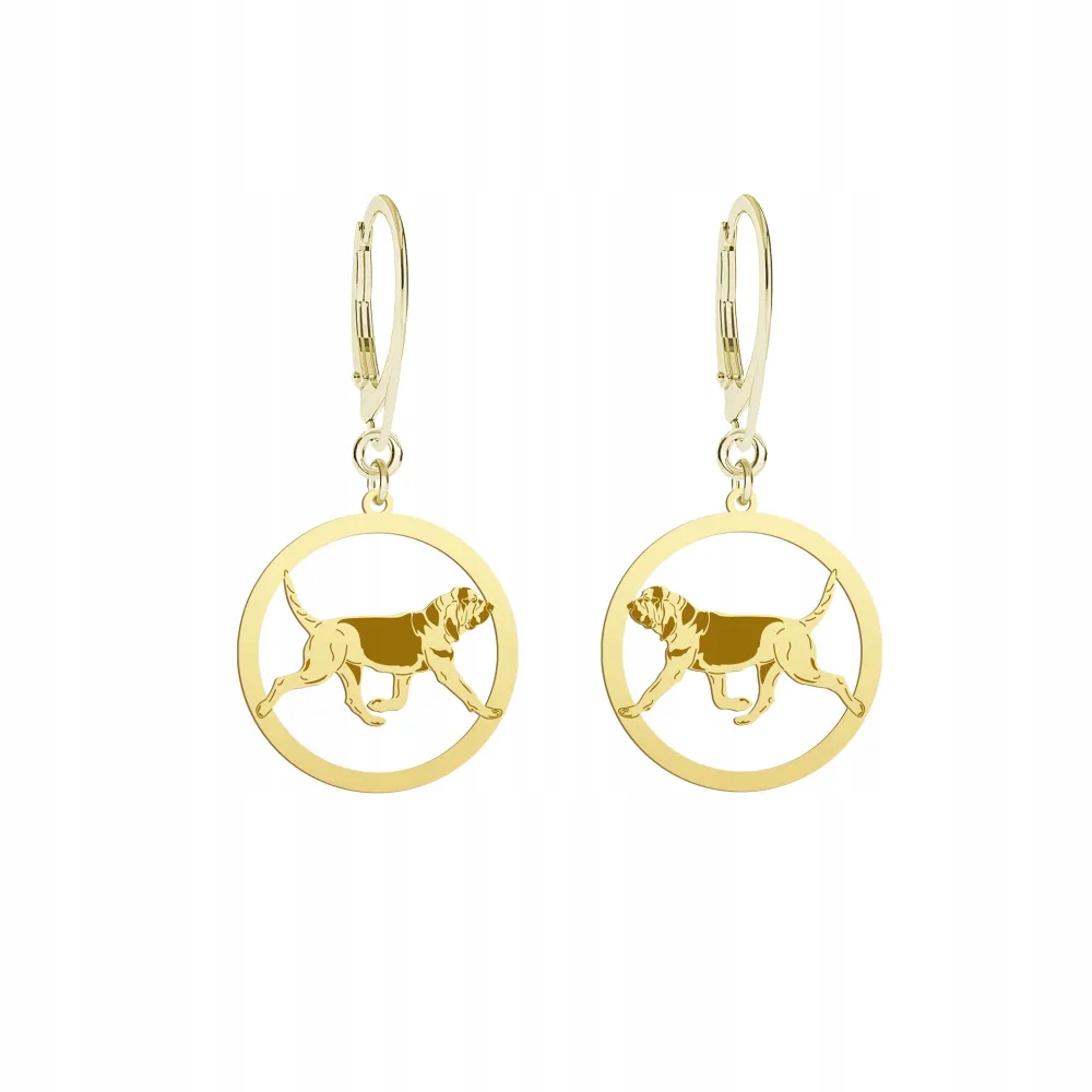 Náušnice Zlaté se psem Bloodhound 925 bižuterie Šperky Dárek Gravírování Bonus