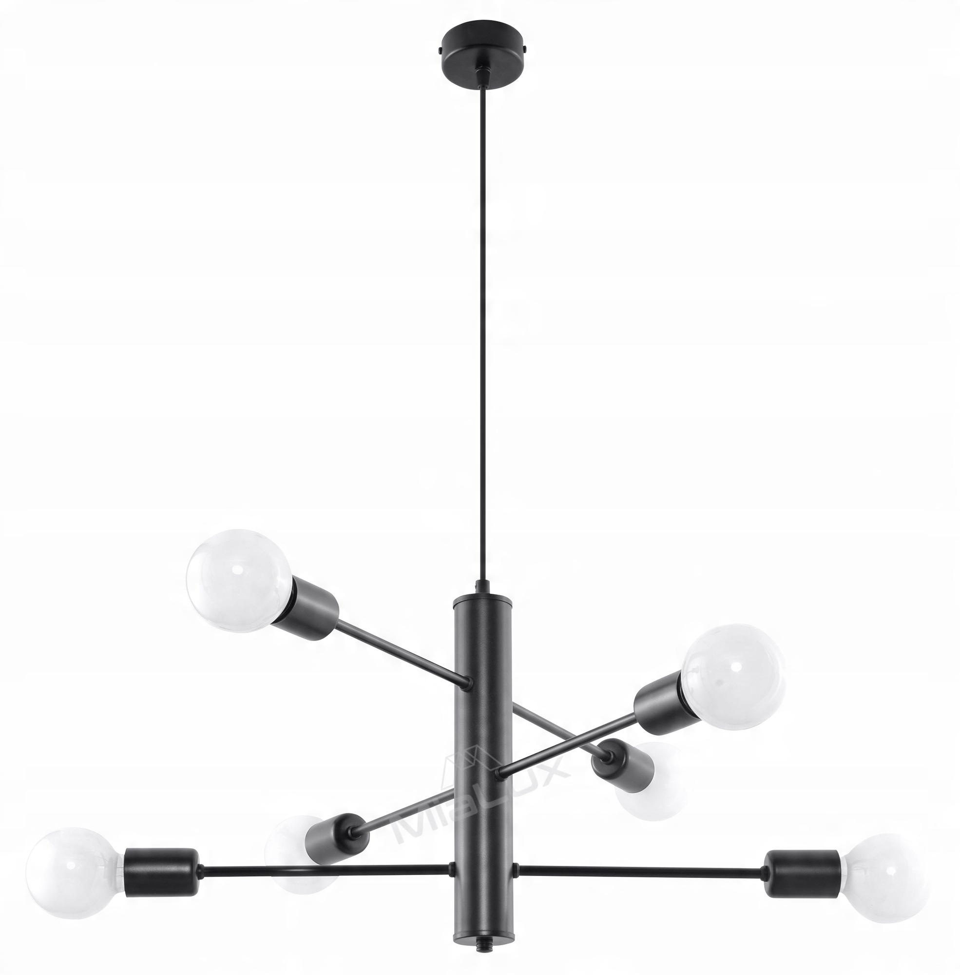 

Lampa Wisząca Sulpin 6 Czarna Oprawa na Sufit Led