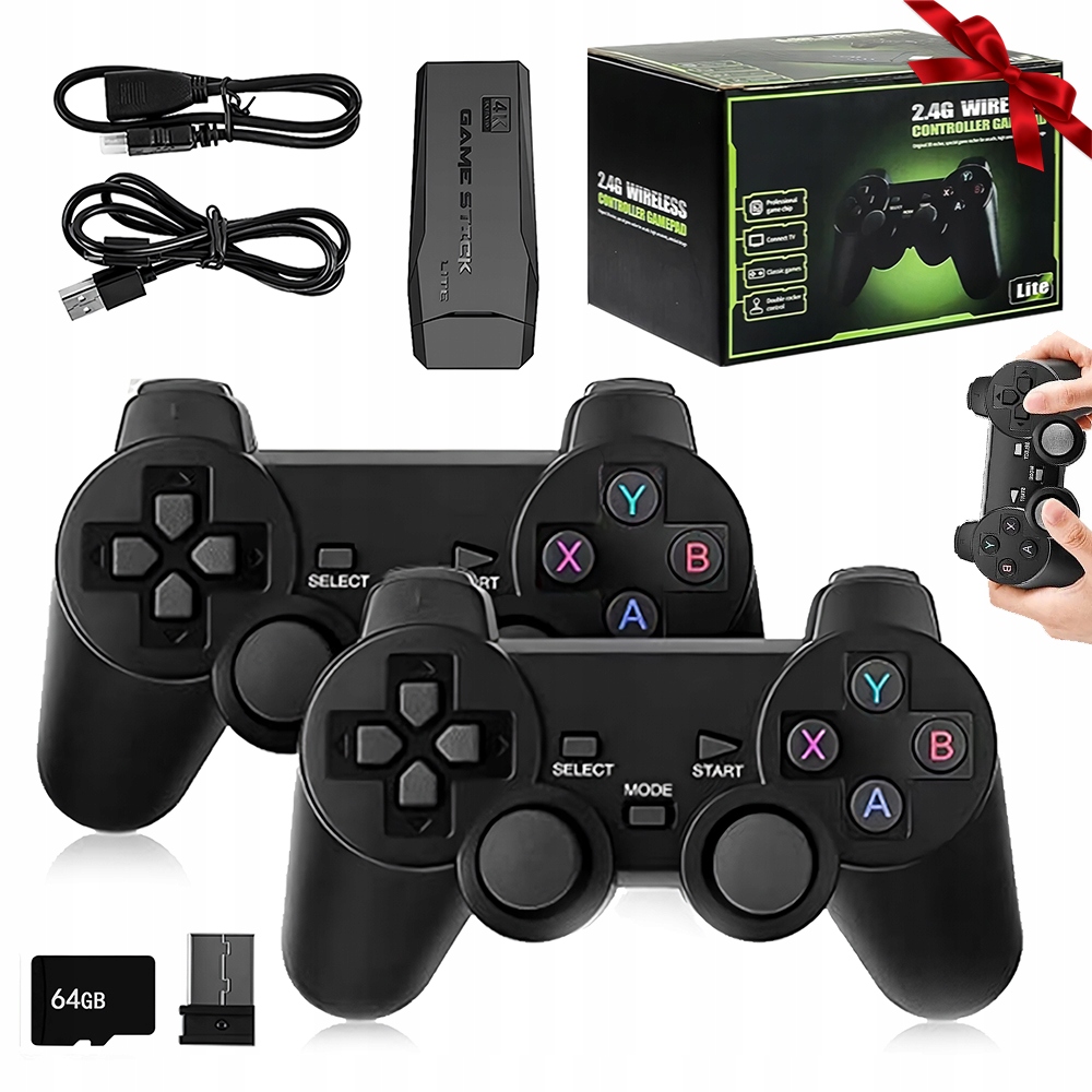 Konsola Do Gier Retro 2.4GHZ Hd 20000 Gry 64GB 2 Padów 24 Języki