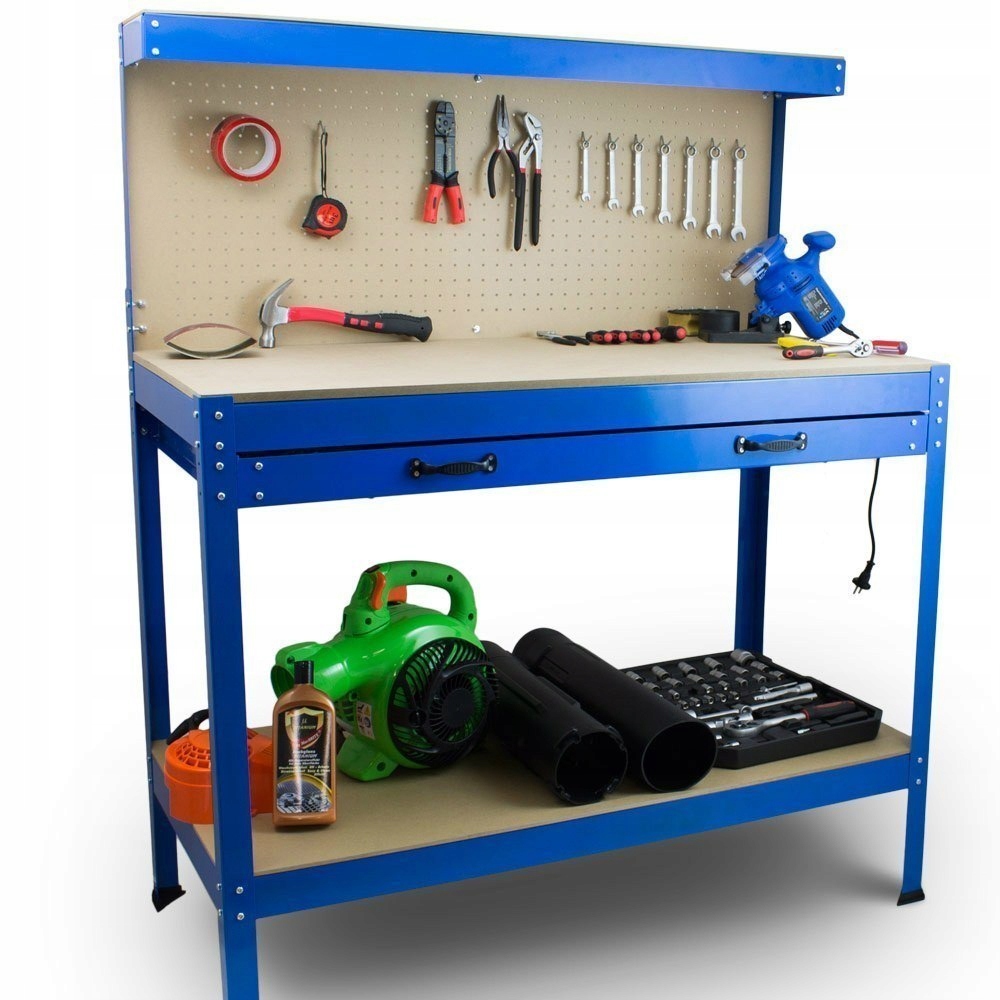 Stół Narzędziowy Blat Roboczy Duży Szuflady Tablica Z Haczykami Warsztatowy Marka Bituxx