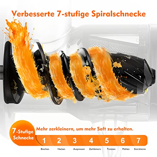 AMZCHEF Wolnoobrotowa Wyciskarka Do Soków Z Warzyw I Owoców Srebrna — miniatura 3