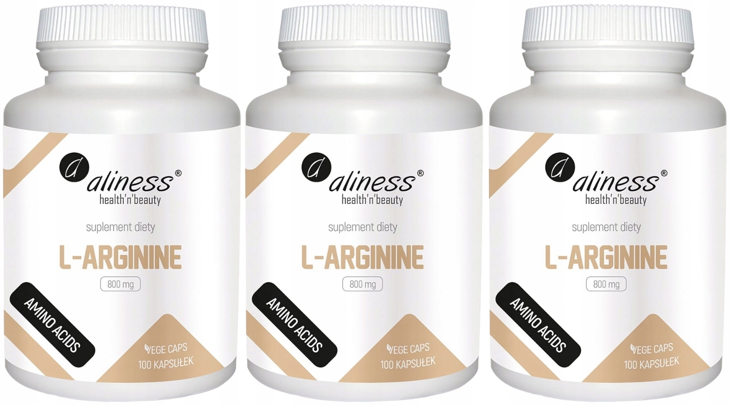 3 x L-arginin 800 mg x 100 rostlinných kapslí, Aliness