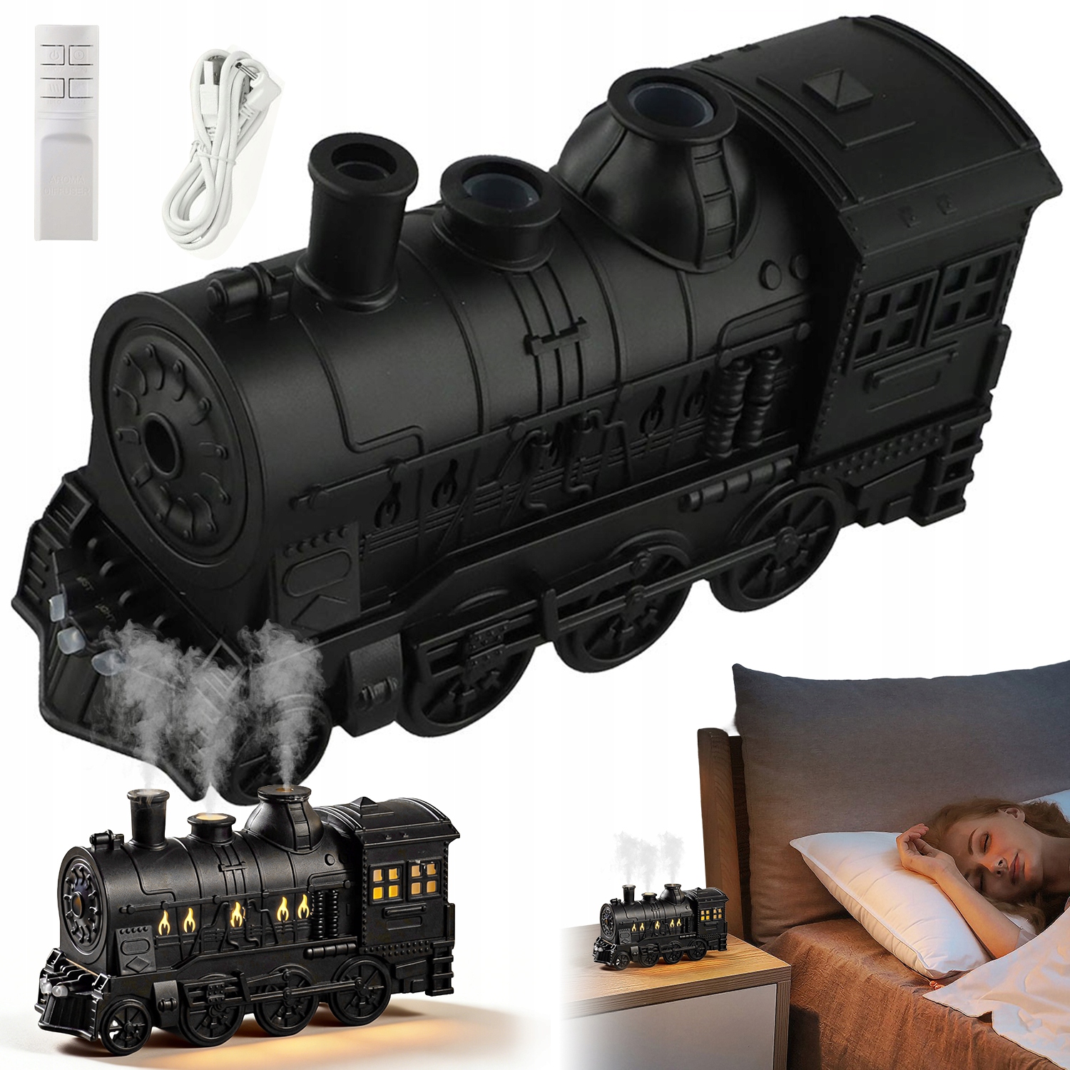 Přenosný Zvlhčovač Vzduchu 300 ML Se Dvěma Světelnými Režimy