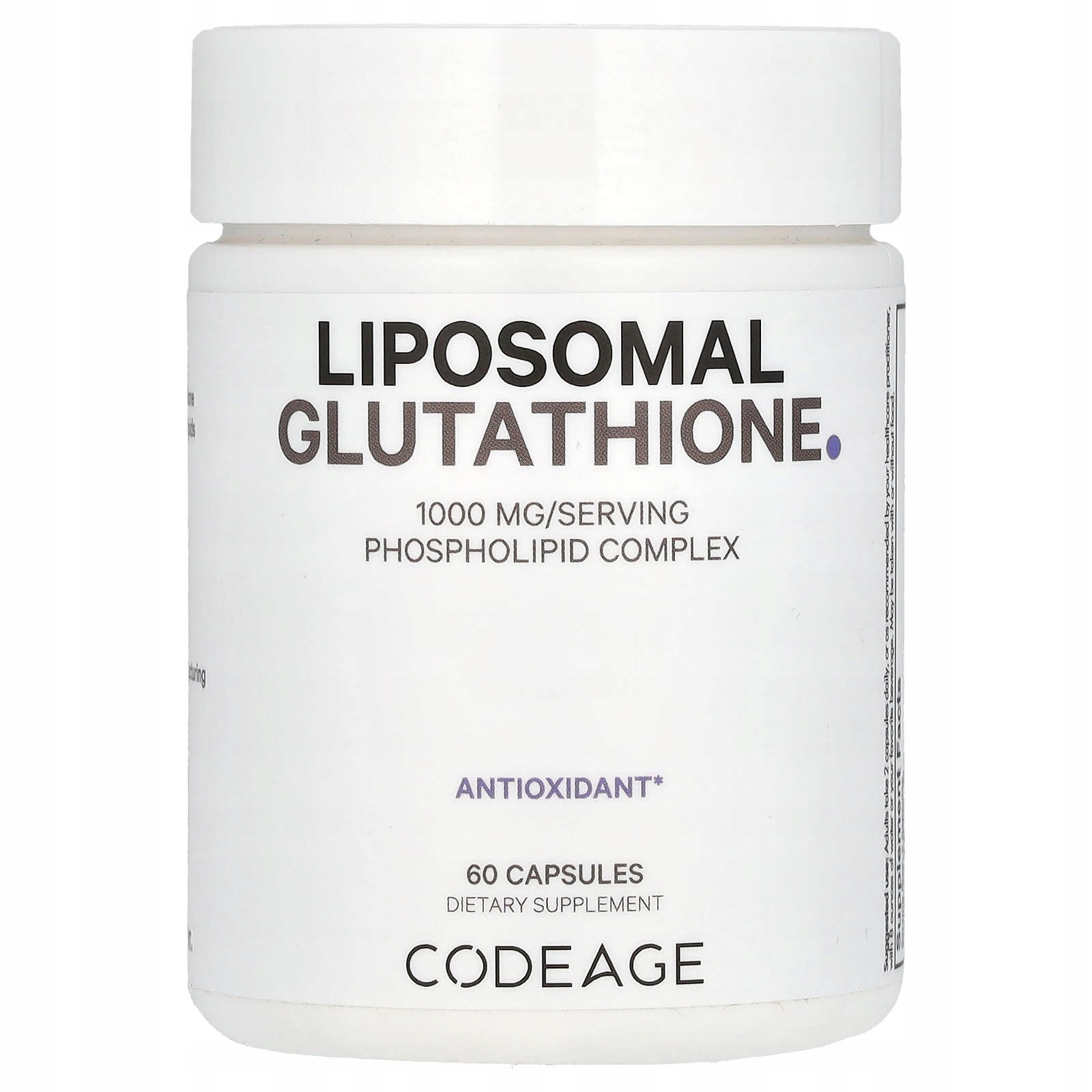 Codeage, Lipozomální Glutathion, 1000 mg, 60 kapslí (500 mg na kapsli)
