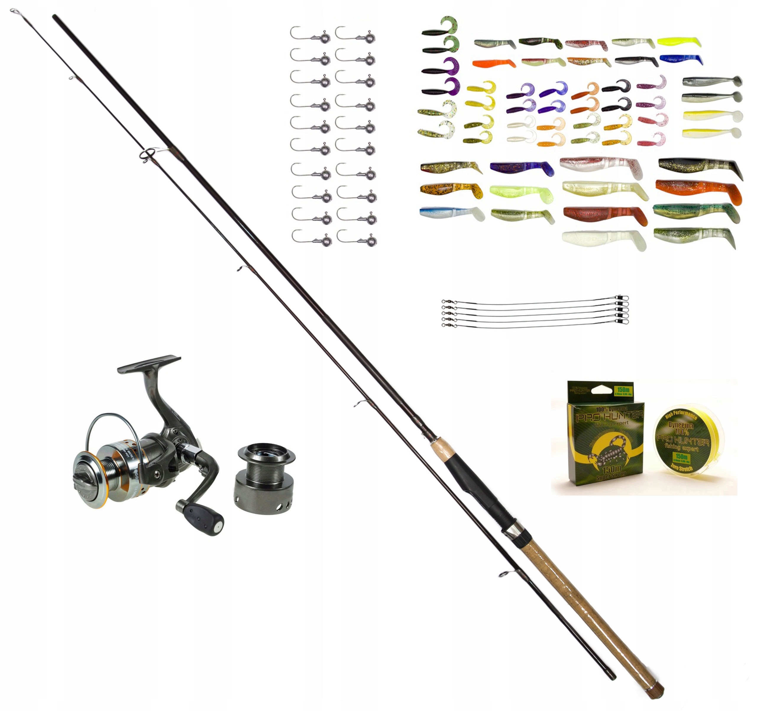 Spinningová rybářská sada, prut 2,4 m Naviják SADA-W-05