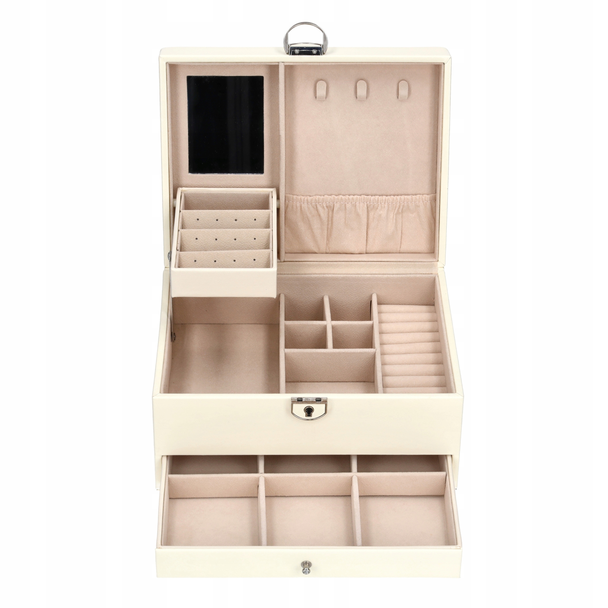 SZKATUŁKA NA BIŻUTERIĘ PUDEŁKO KUFEREK POJEMNY ORGANIZER ELEGANCKI C2 EAN (GTIN) 5907713391393