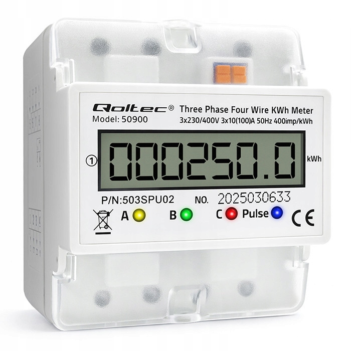 Třífázový elektroměr 230V 4P 30(100)A LCD