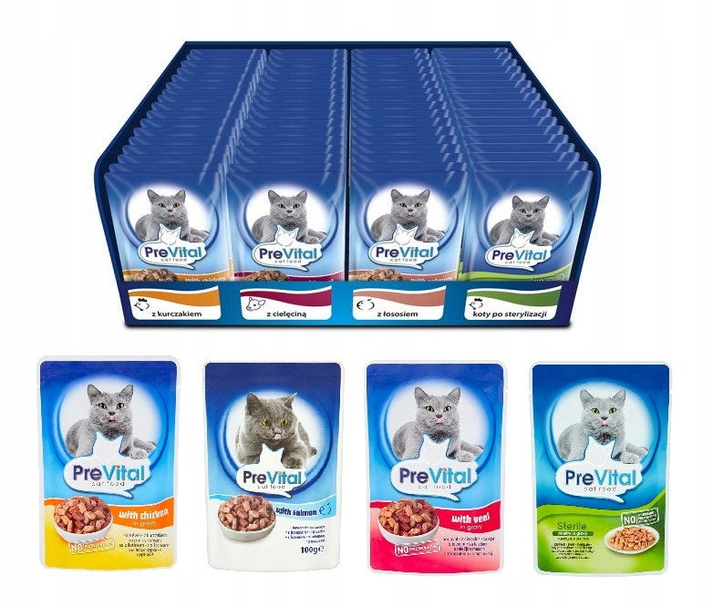 Levně Prevital Kapsičky Krmivo Pro Kočky Mix Chutí 96x100g