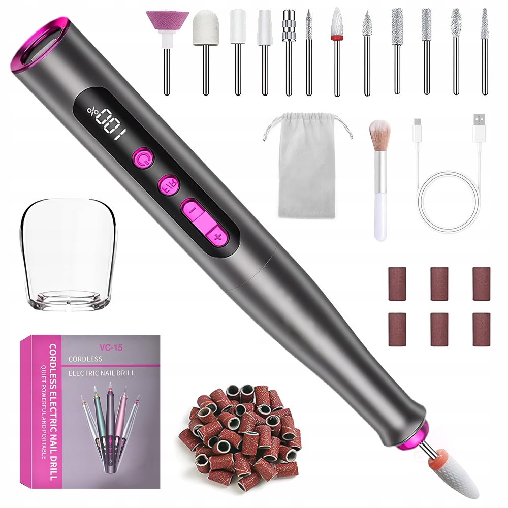 Bruska Na Nehty Mini Pen pro manikúru a pedikúru Frézy