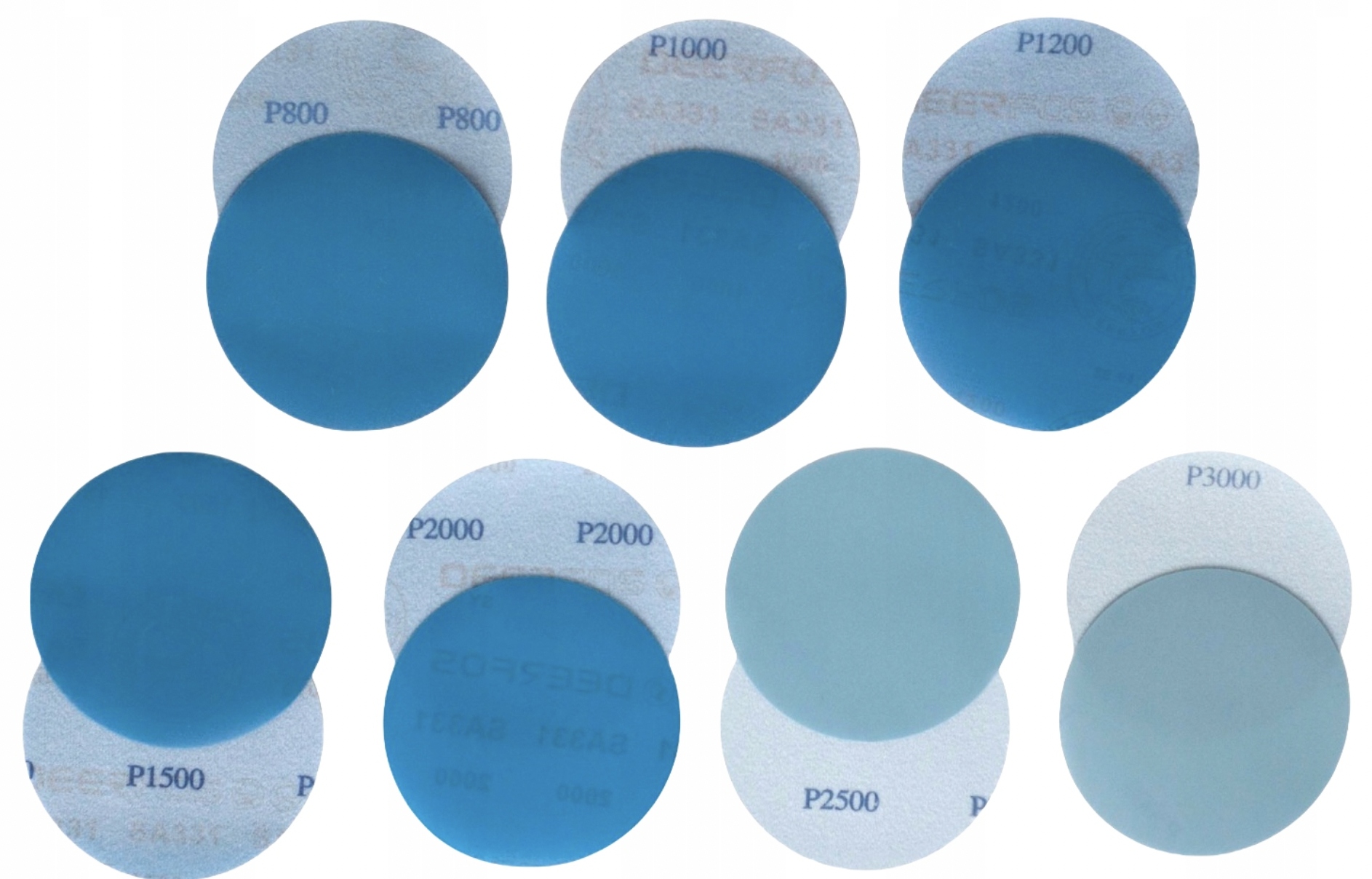 Zestaw Krążki Ścierne Papier Wodny Rzep Do Lamp Reflektorów 75mm P800-P3000