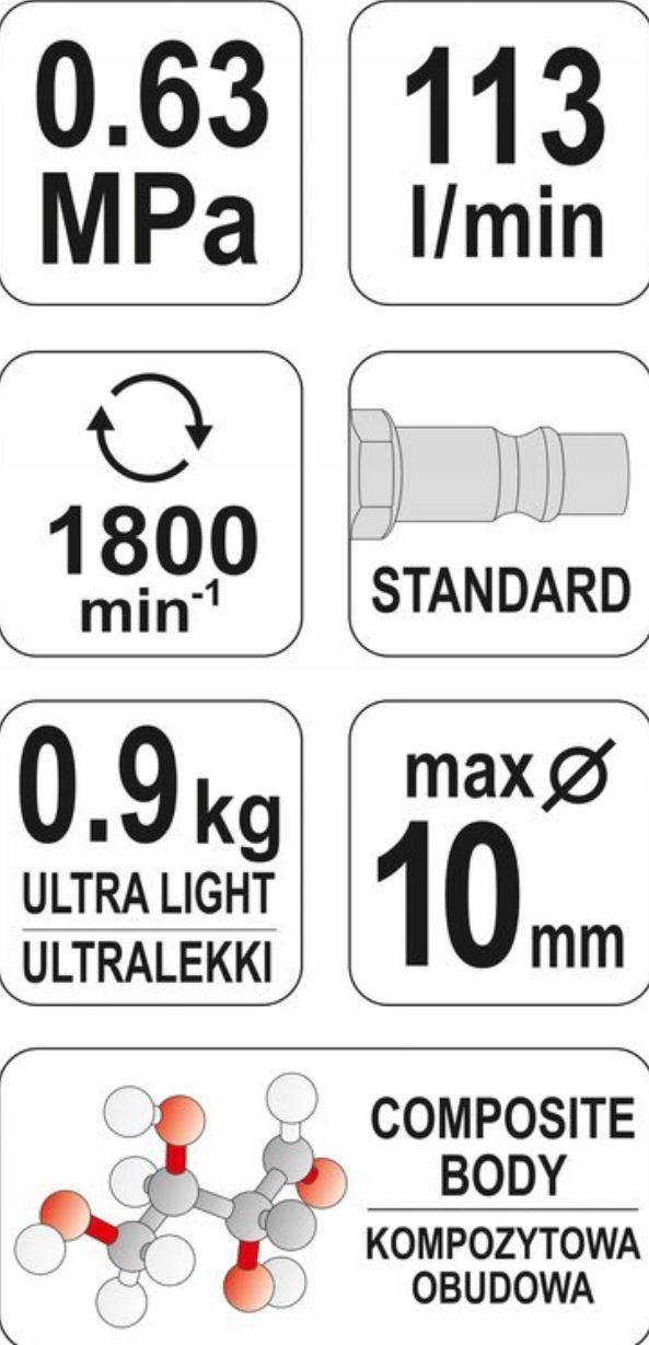 Wiertarka pneumatyczna kompozytowa Yato YT 09703 Brand Yato