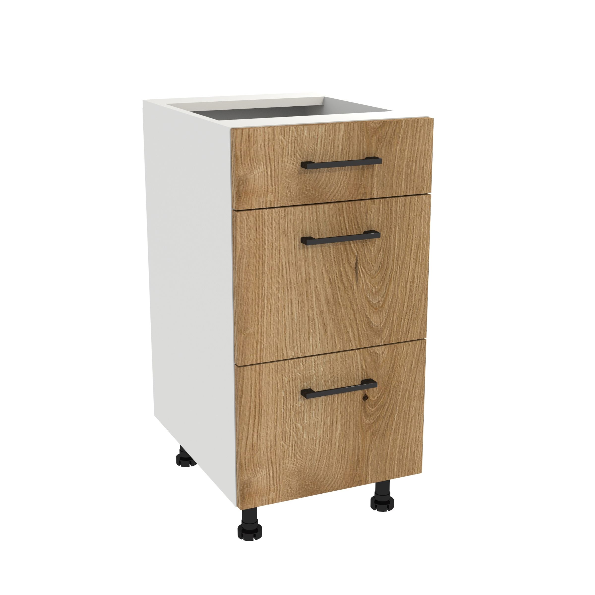 Kuchyňská skříňka se zásuvkami Slim 40 Capri Bílý přední dub Evoke