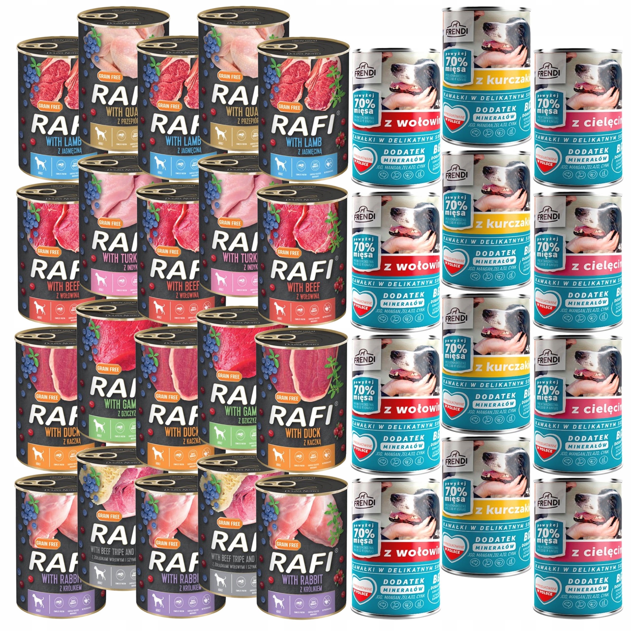 Levně Rafi Frendi Krmivo mokré pro psa mix chutí 32 x 400 g plnohodnotné