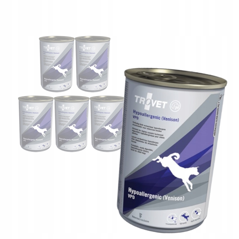 Levně Trovet Hypoallergenic Vpd Venison 6x400g Vlhké Krmivo se zvěřinou pro psa