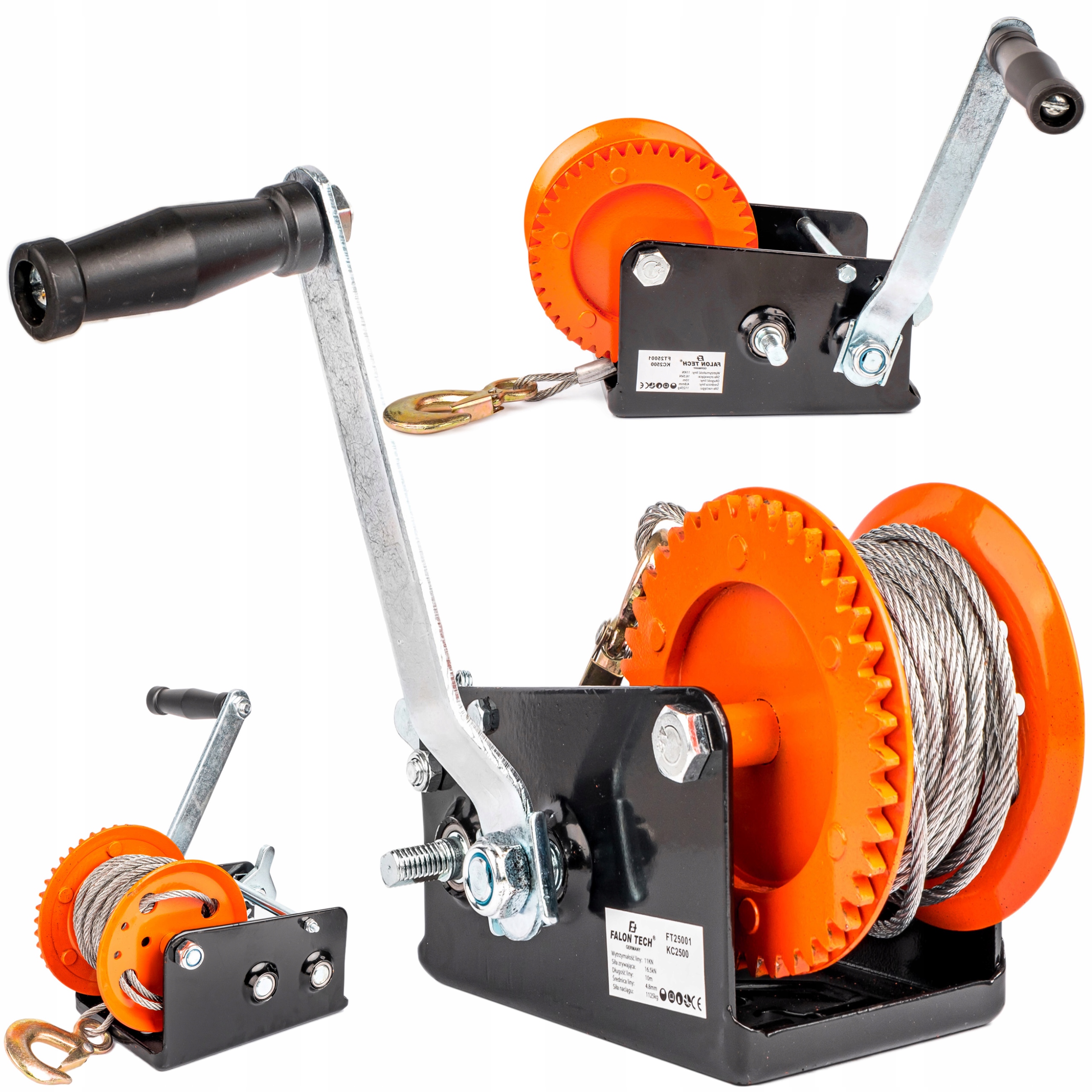 WYCIĄGARKA WCIĄGARKA RĘCZNA KORBOWA LINOWA 1125kg