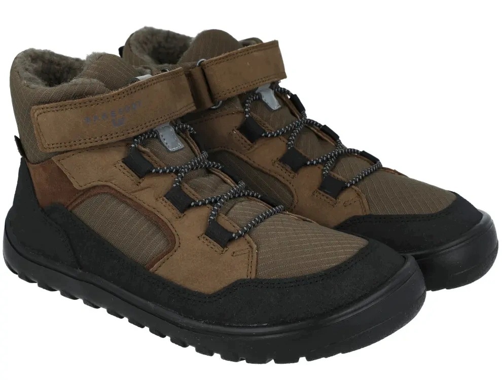 Młodzieżowe trzewiki barefoot Froddo G3110288-1 brązowe z odblaskami R36