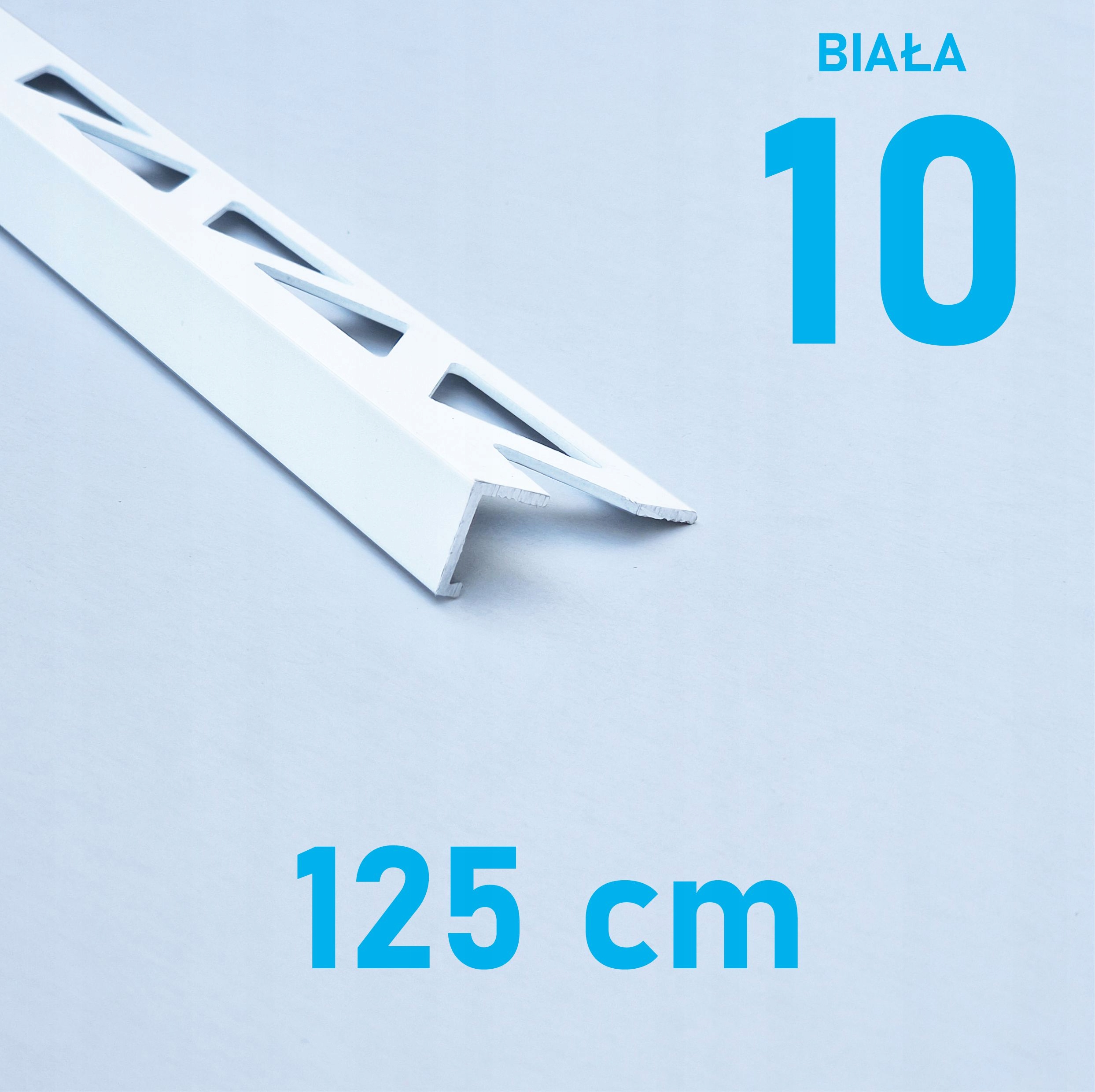 Lišta L rohový profil 10 mm Biela Alu 125 cm