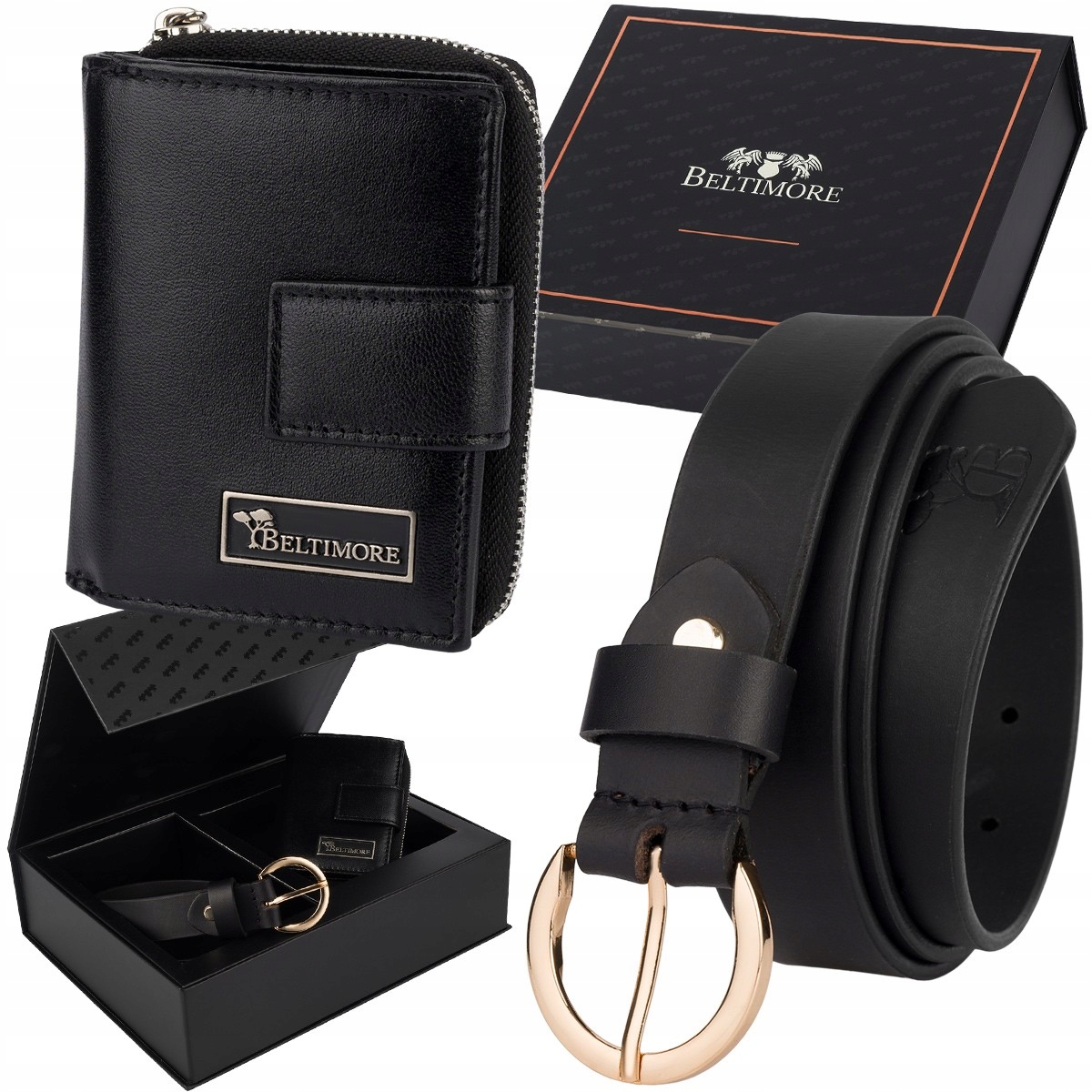 Dárková sada dámských kožených pásek peněženka krabička Beltimore