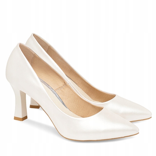 Brilu Polskie Ślubne Perłowe Klasyczne Szpilki Ariana Ivory 38