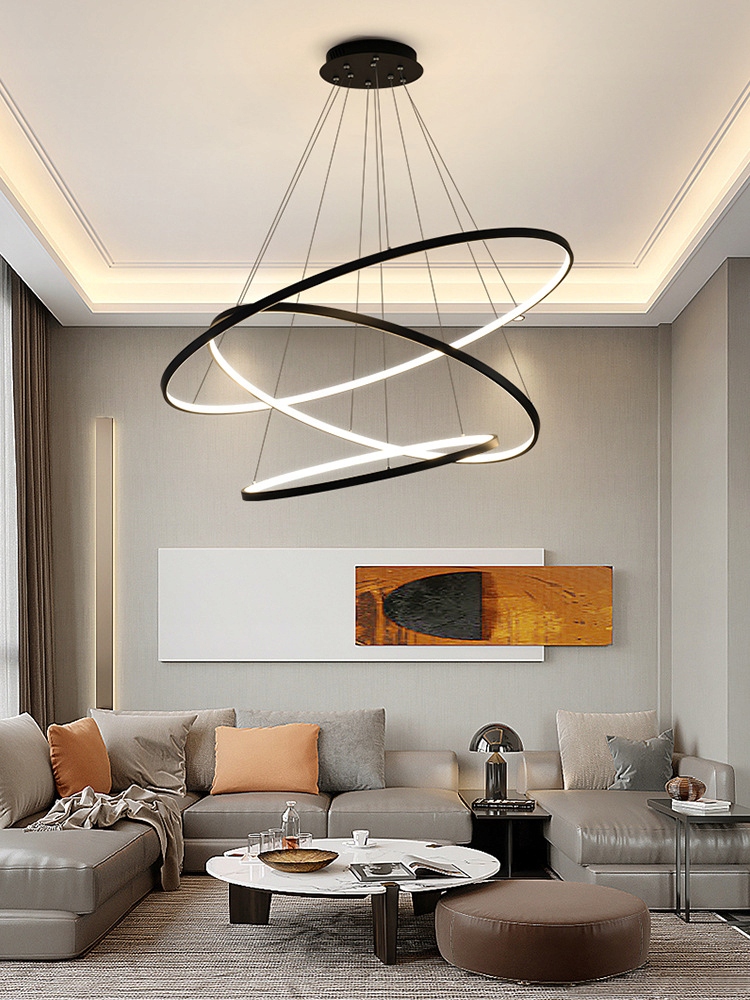 LAMPA WISZĄCA 3 RINGI SUFITOWA żyrandol 90W PILOTq Marka Mikka