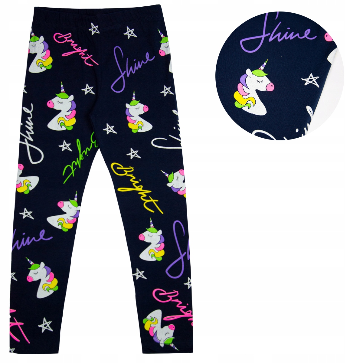 

Legginsy Bawełniane Unicorn jednorożce granat 116