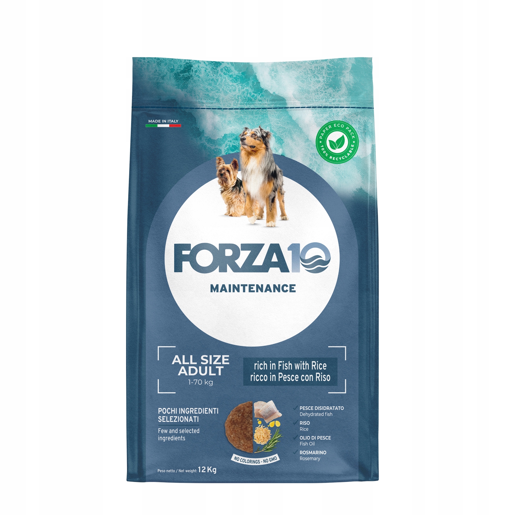 Forza10 All Breeds Adult Maint. bohatá na ryby s rýží Monoproteinová 12 kg