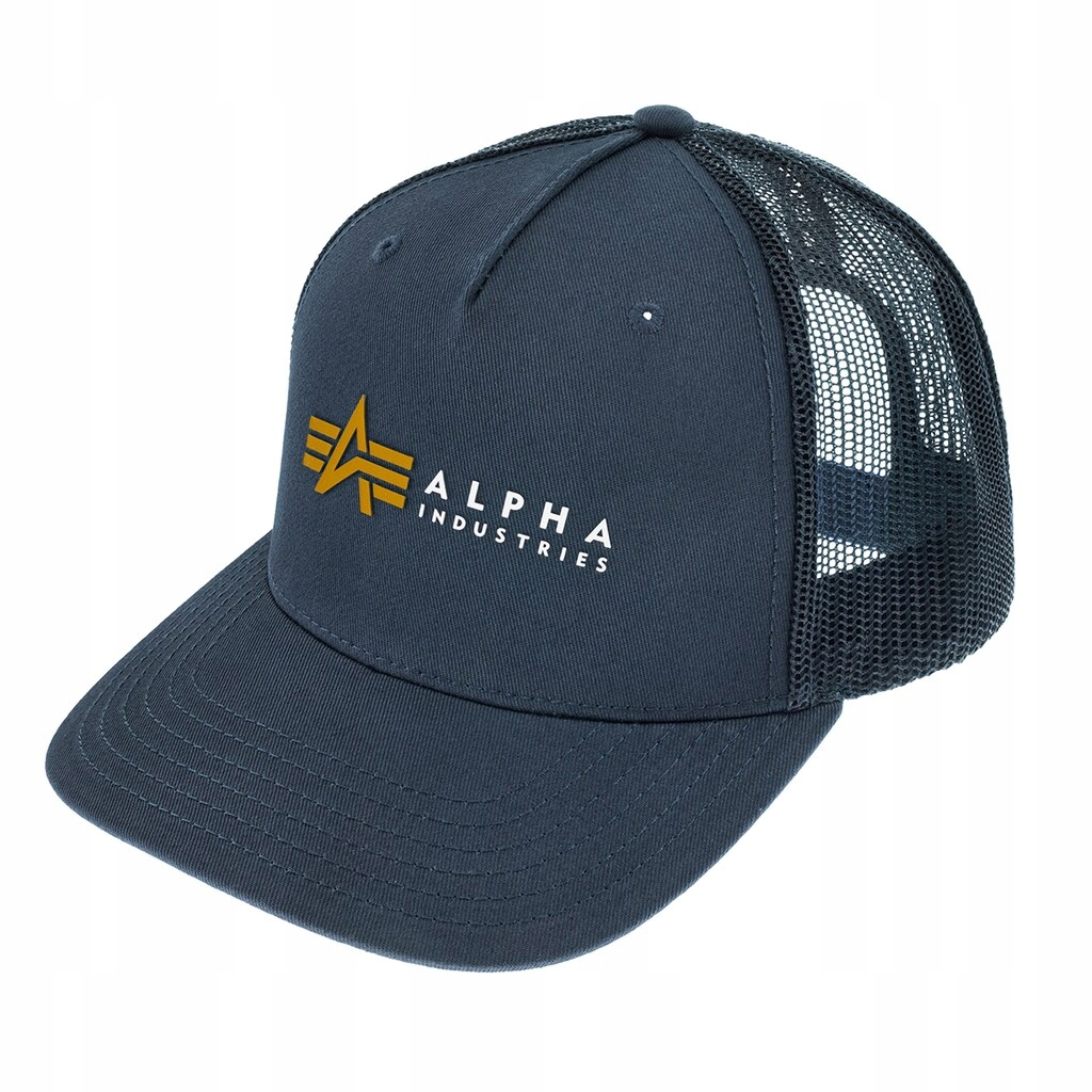 Kšiltovka baseballová Alpha Industries Label Trucker Cap Rep Blue
