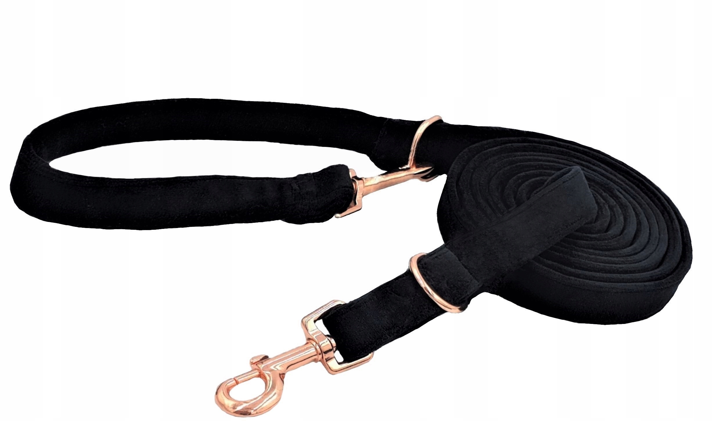 

Smycz Dla Psa Przepinana Mocna Welur Rose Gold