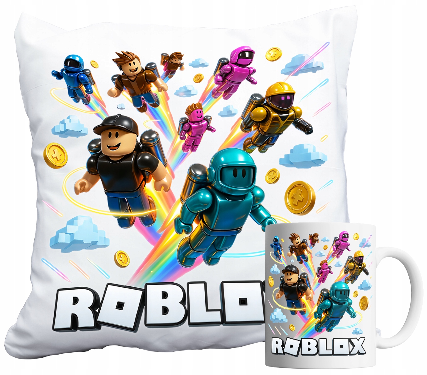 Sada Hrnek A Polštář Roblox Robloks Hraje Dárek Pro Dítě Jméno