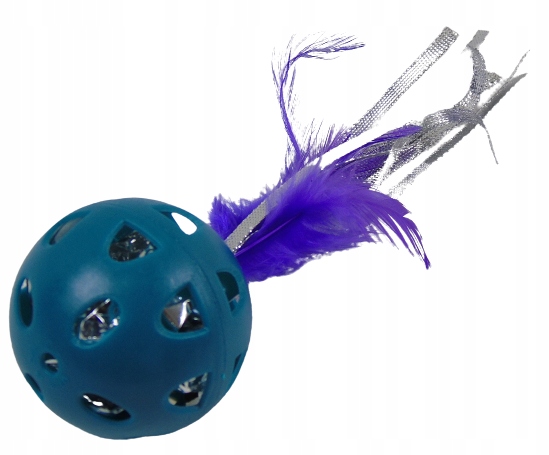 

Zabawka dla kota piłka z dzwonkiem piórko 21cm