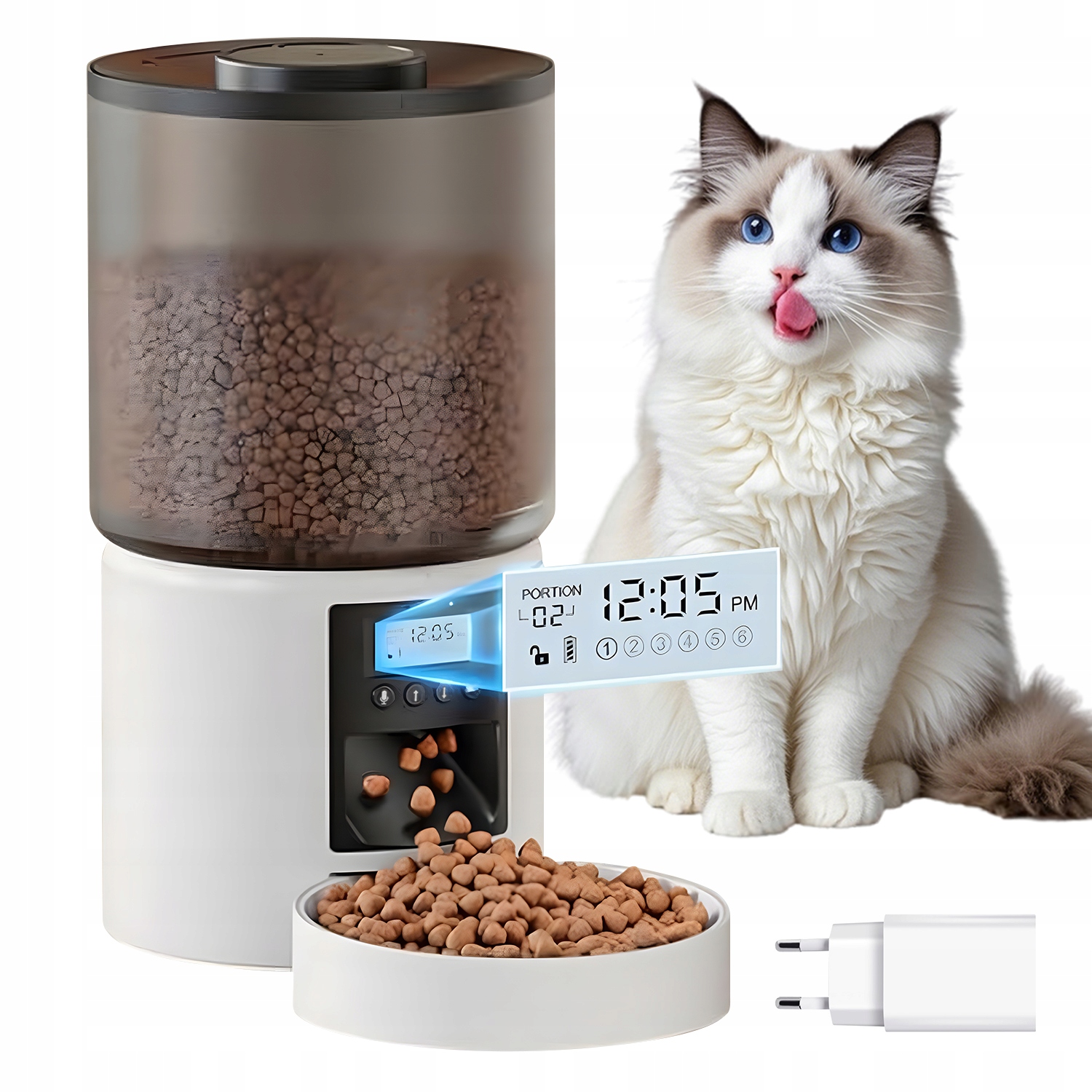 Automatický Podavač Krmiva 4 L S LCD Časovačem, Funkce Nahrávání Pro Kočky