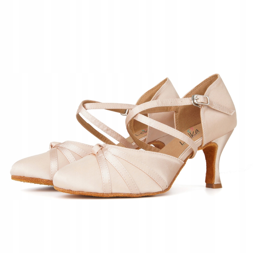 Buty Taneczne Do Standardu Cieliste Beżowe 7,5cm