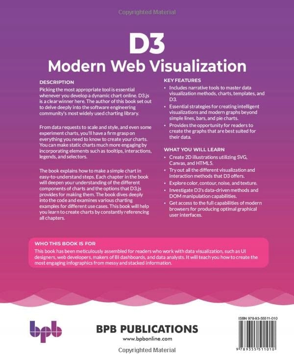 Garcia Sanabria, Victor M D3: Modern Web Visualization: Exploratory Visuali Tytuł D3: Modern Web Visualization: Exploratory Visualizations, Interactive Charts, 2D Web Graphics, and Data-Driven Visual Representations