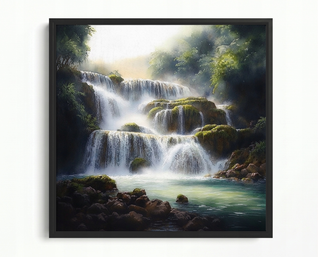 Obraz Rám American Box Pejzaž Chorvátsko Park Krka Vodopády Rieka 60x60