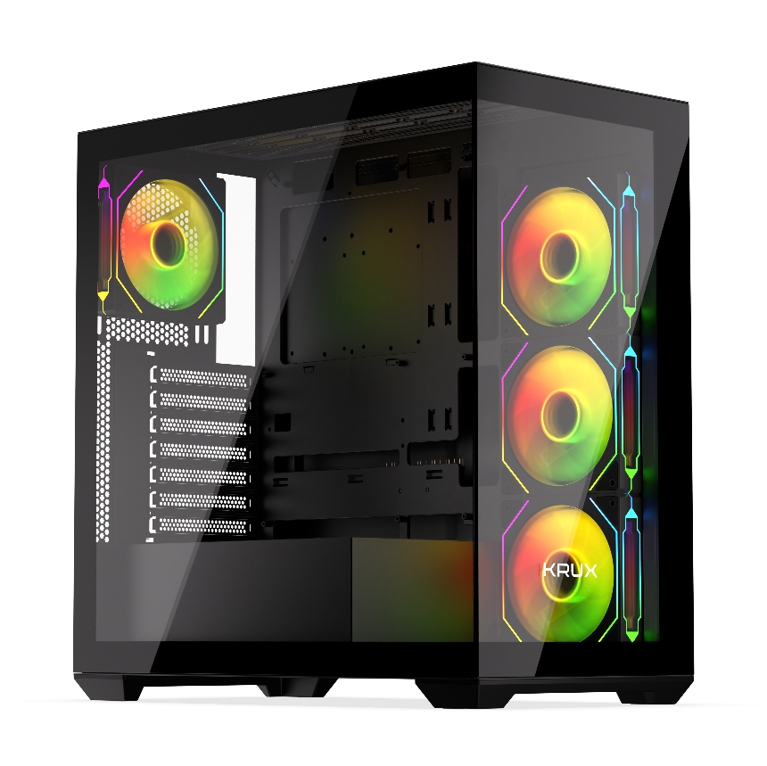 Obudowa Atx Krux Exo, Atx, mATX, 4x120mm wentylatory Argb, do 181mm Cpu