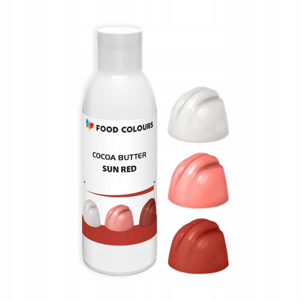 Levně Food Colours kakaové máslo s červenou a červenou barvou 100 g