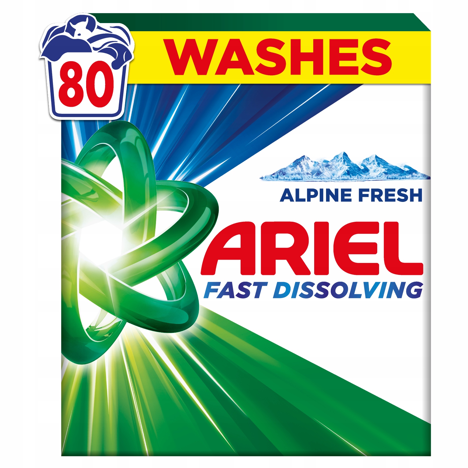 Ariel Alpine Fresh Fast Dissolving Proszek Do Prania białego 4.4 kg 80 Prań