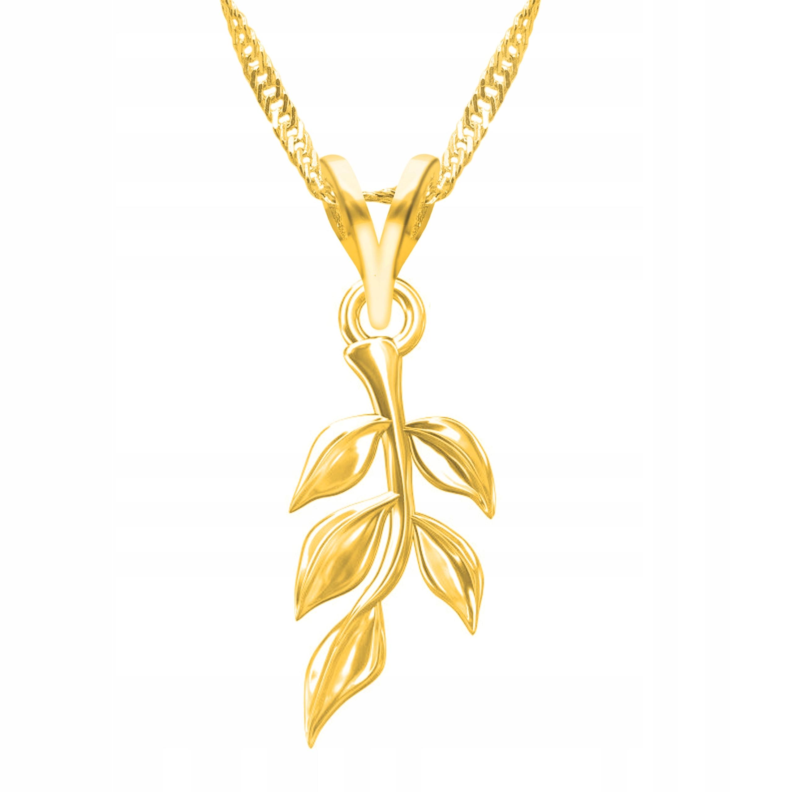 Zlatý náhrdelník List Leaf s Listem Motiv Listem Stříbro 925