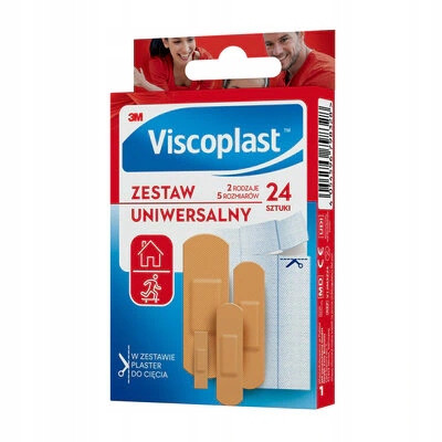 

Plastry z opatrunkiem uniwersalne Viscoplast 24szt