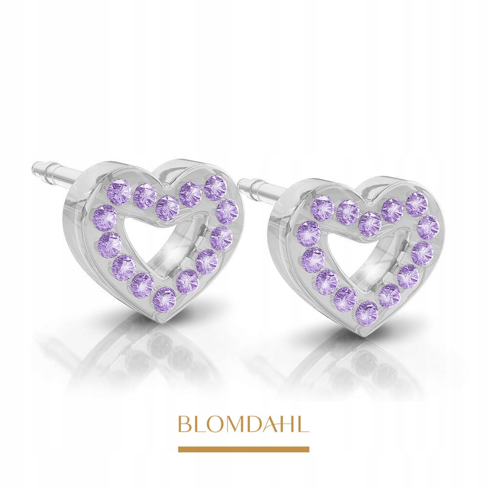 Blomdahl Náušnice Brilliance Heart Hollow Violet 10 mm