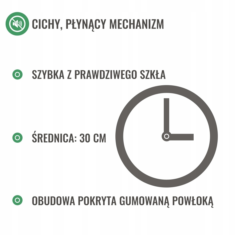 ZEGAR DLA SPÓŹNIALSKICH (CZ) ścienny - cichy mecha Typ zegar ścienny